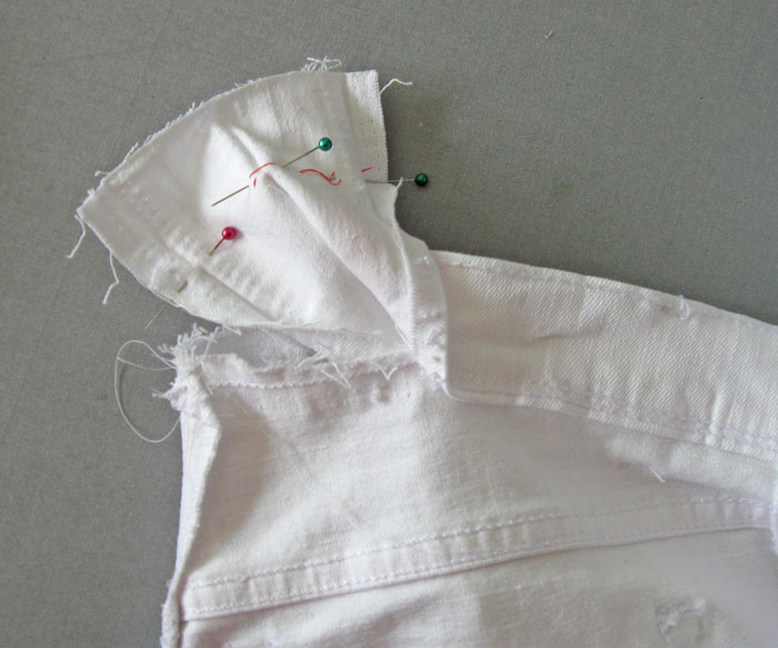 sew center back waistband seam