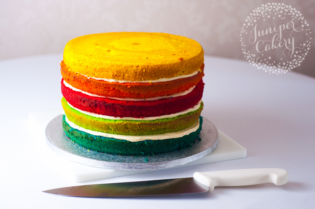 How to create a rainbow layer cake