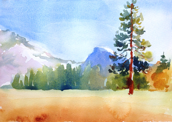 Step 3 for Watercolor Landscape Painting