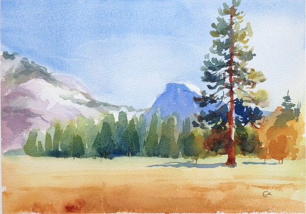 Step 5 for Watercolor Landscape Painting