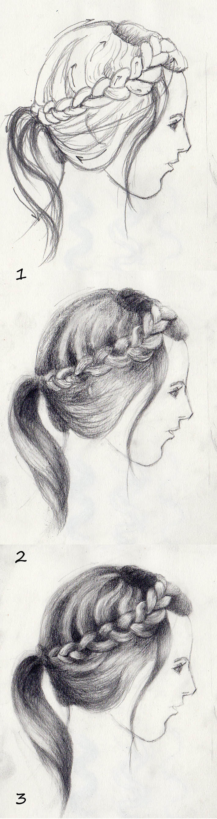 drawing hair in steps_how to draw braids sm