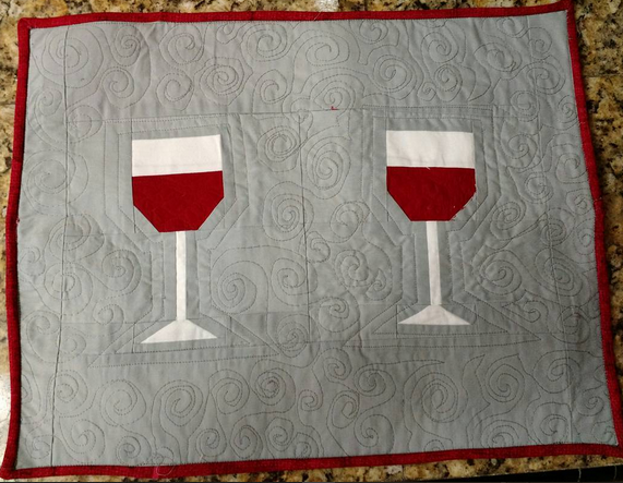 Paper Pieced Wine Glass