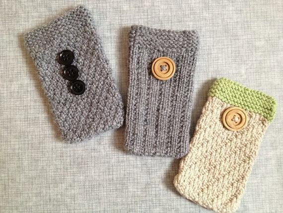 knit phone cozies