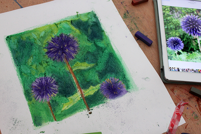 Pastel drawing refined details
