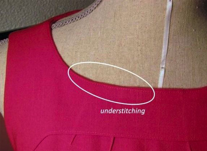 under stitching on neckline