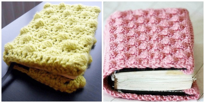 Crochet book cover texture pattern