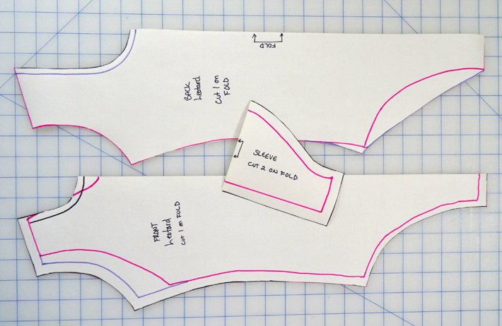Drafted Leotard Pattern Pieces