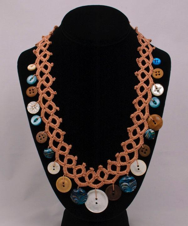 faux tatted crochet necklace