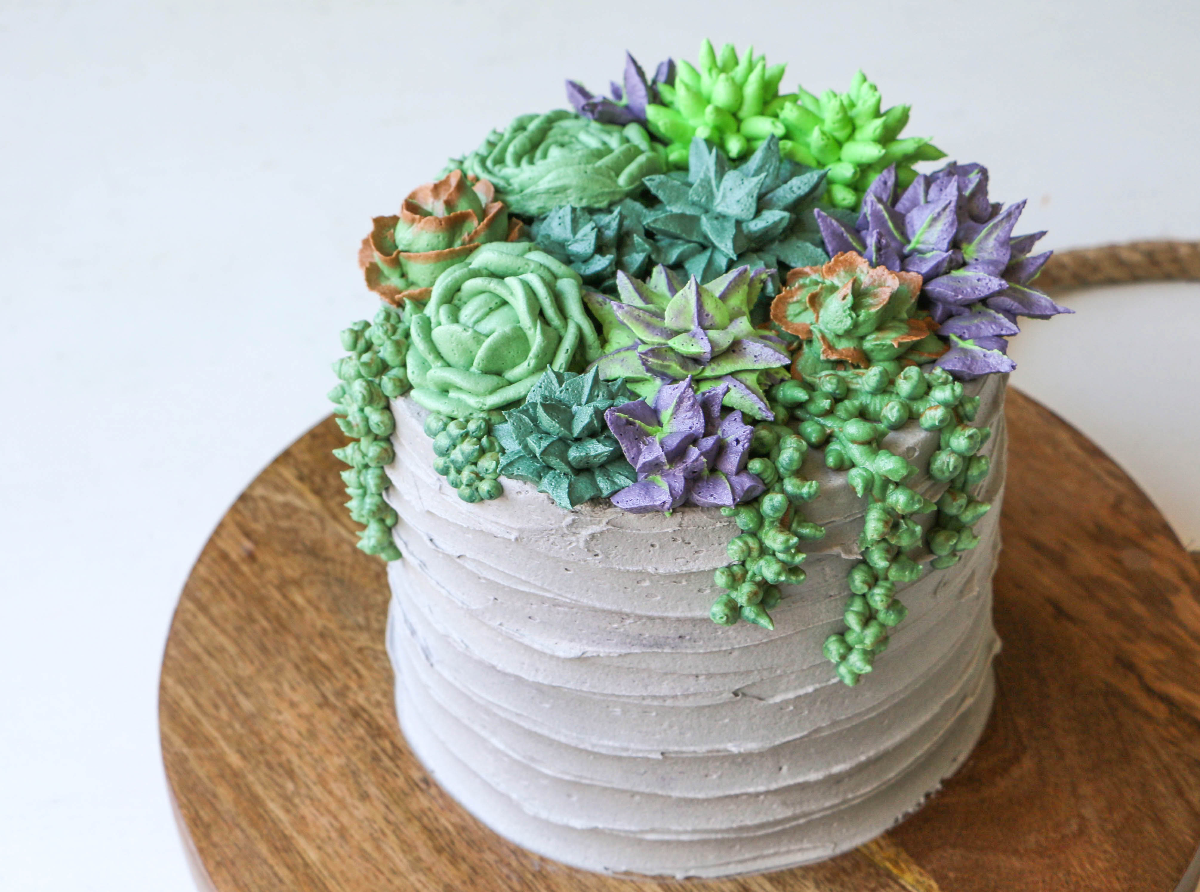 Finished buttercream succulent cake | Erin Gardner | Bluprint