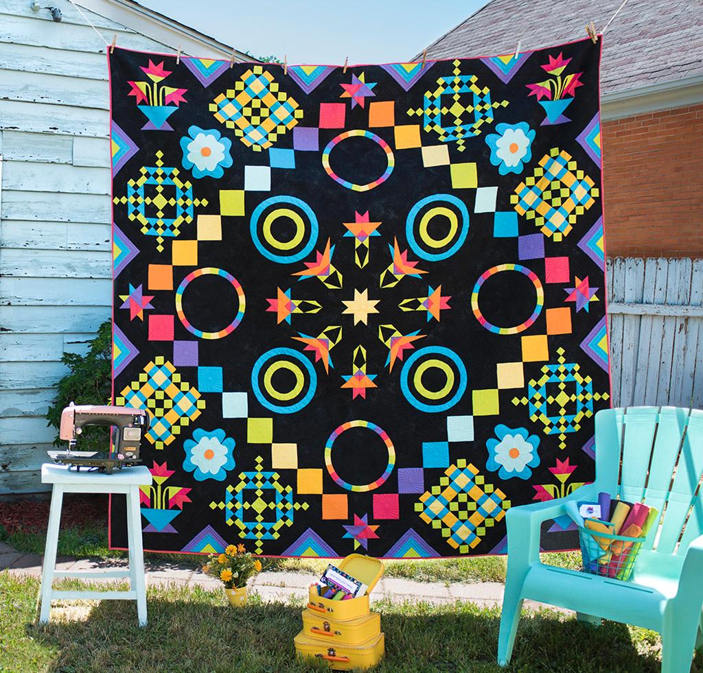 Black and Rainbow Quilt Kit