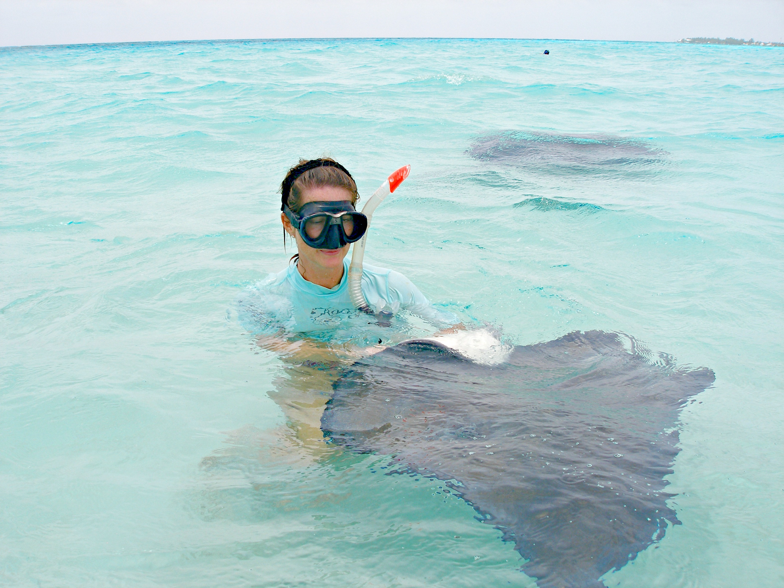 Woman posing with a stingray