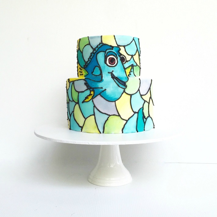 Finding Dory stained glass cake