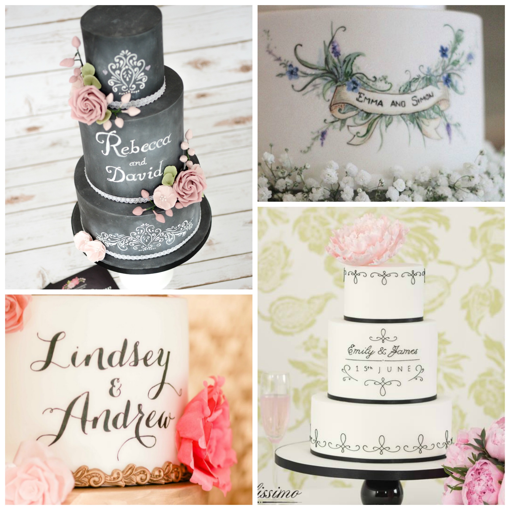 Personalized Wedding Cake Collage