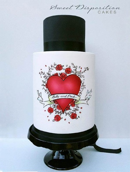 Sweet disposition tattoo cake