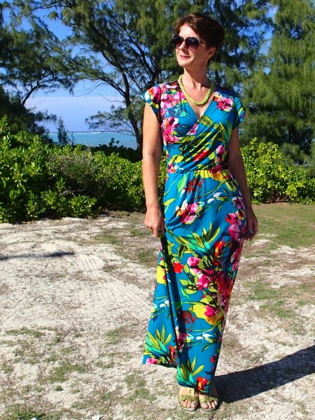 Designer Deby Coles Models a Tropical Dress She Made