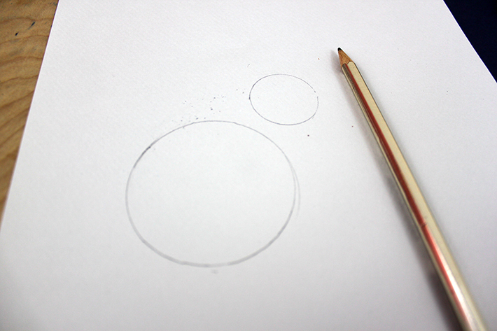 drawing circles on white paper