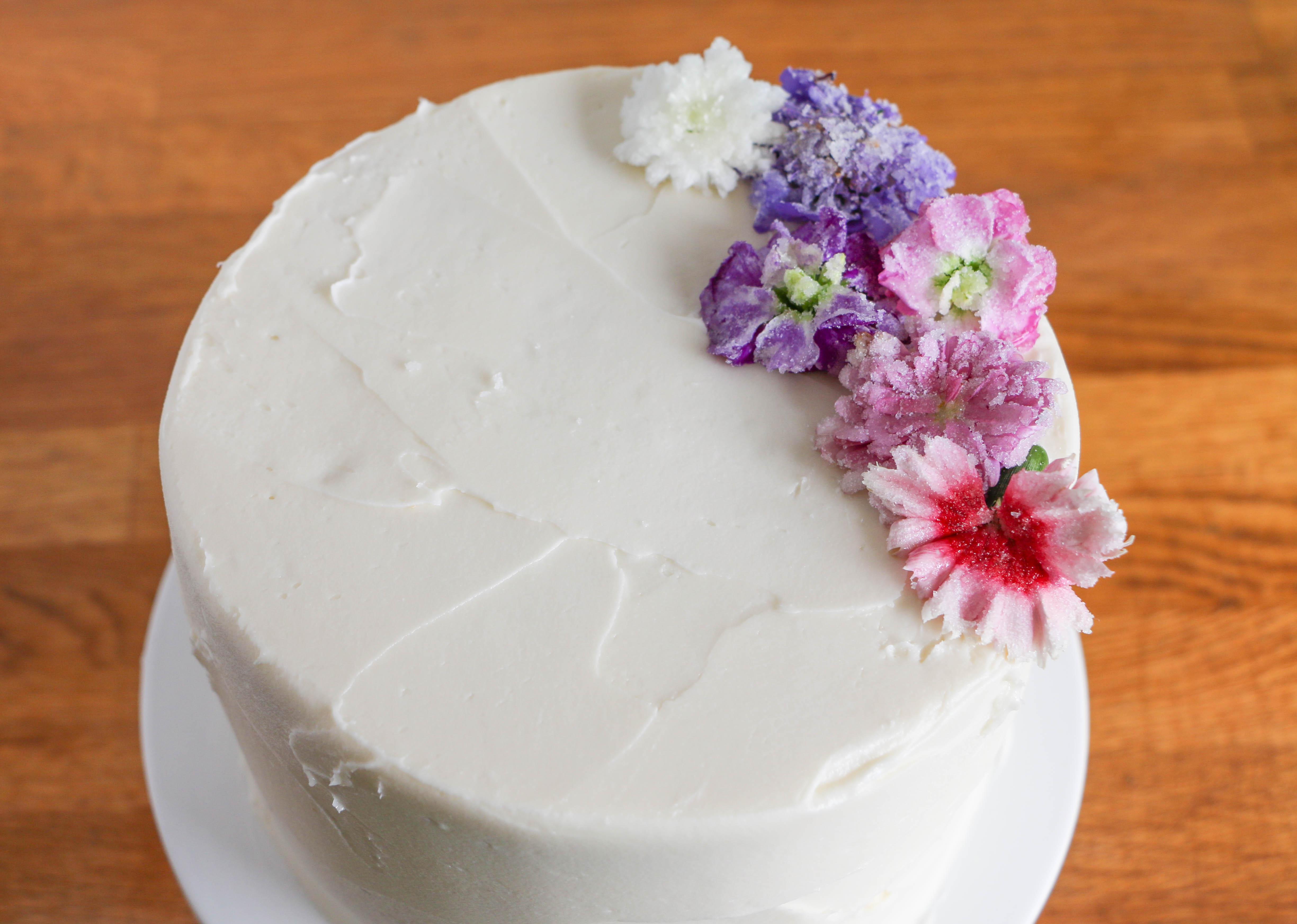 Candied Flowers on a Cake | Erin Gardner