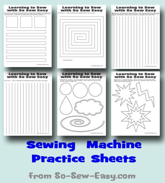 Learn to sew with these fun practice stitch sheets