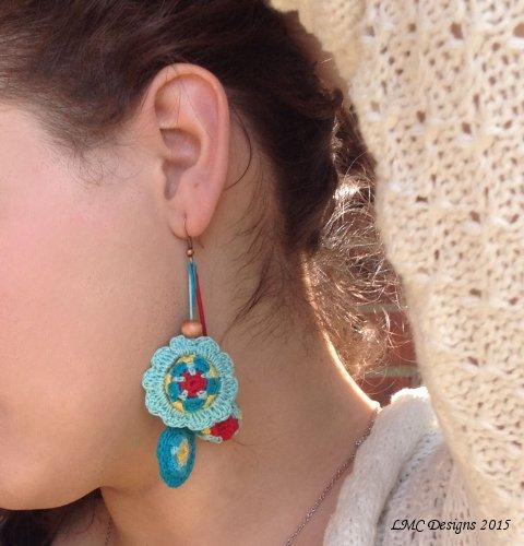 Mandala Flower Earrings Crochet Pattern