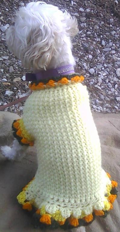 October Dog Sweater Dress Crochet Pattern