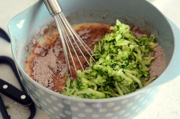 Whisking Batter for Chocolate Zucchini Bread