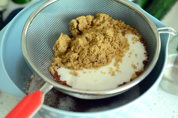 Sifting Dry Ingredients for Chocolate Zucchini Bread