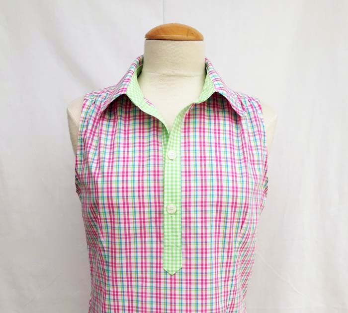 plaid popover shirt with placket
