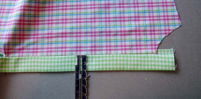 press fold to create placket 