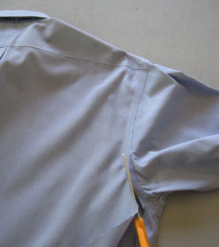 cutting shirt along side seam