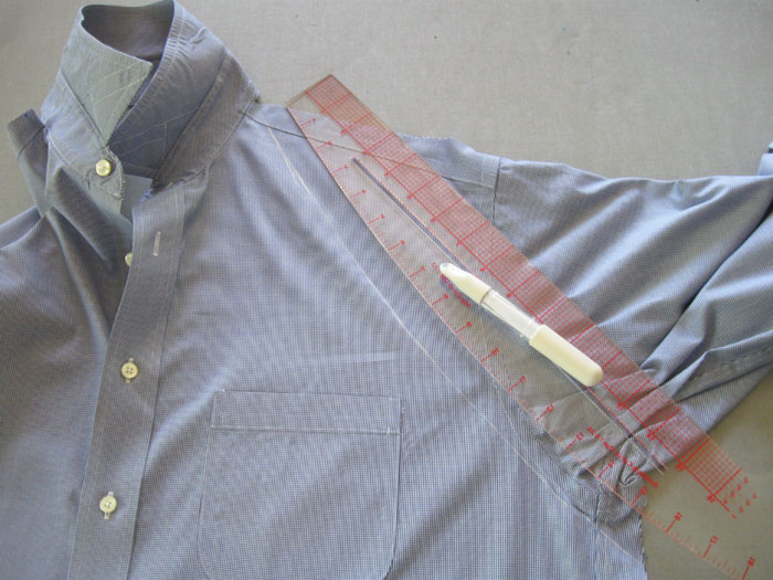 cutting shirt front