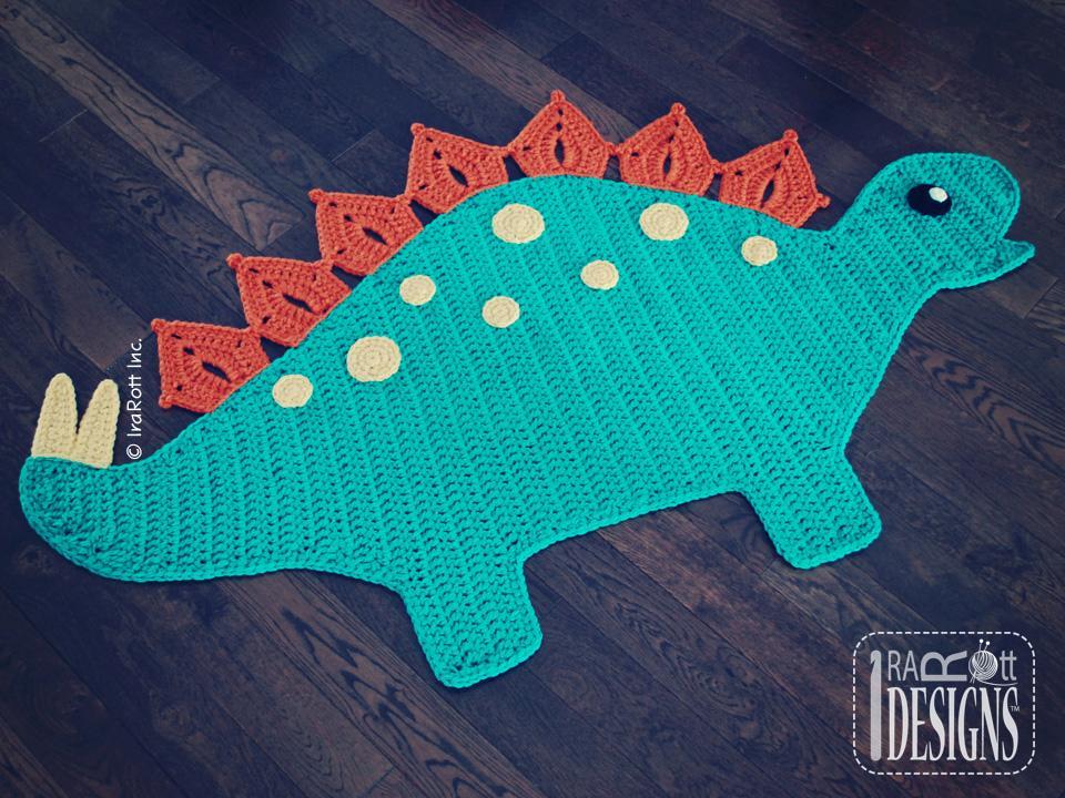 Stegosaurus Dinosaur Rug Crochet Pattern