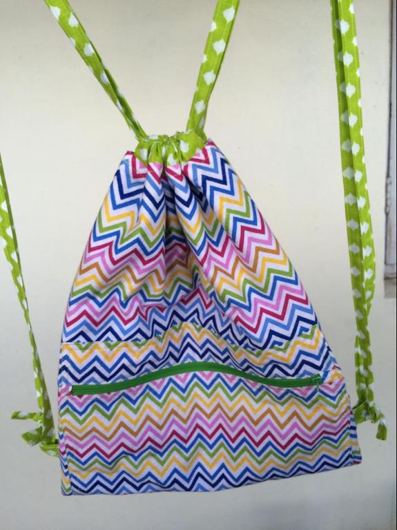 Chevron Drawstring Backpack