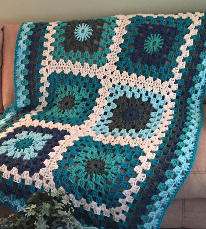 Big Blue Granny Afghan