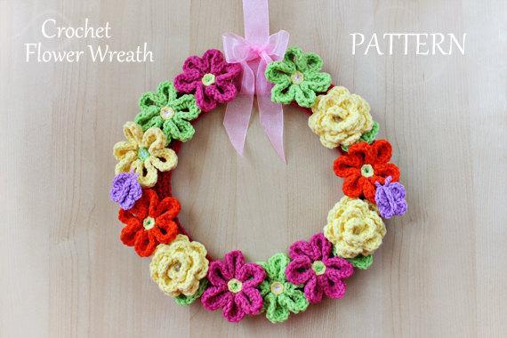 Crochet Flower Wreath Pattern