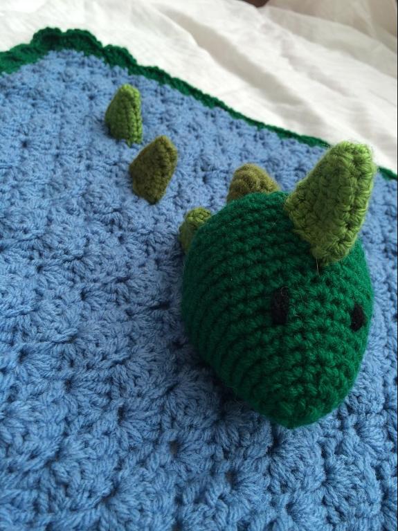 Dinosaur Security Blanket Toy Crochet Pattern