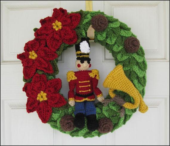 Nutcracker Toy Soldier Christmas Wreath Crochet Pattern