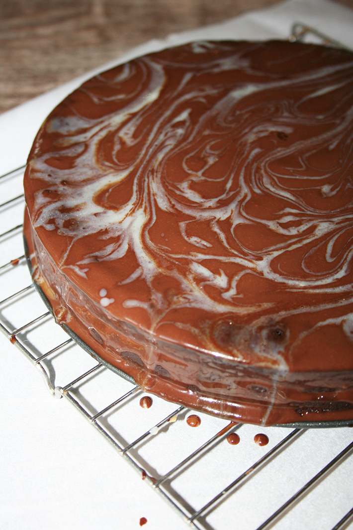 White chocolate marbling