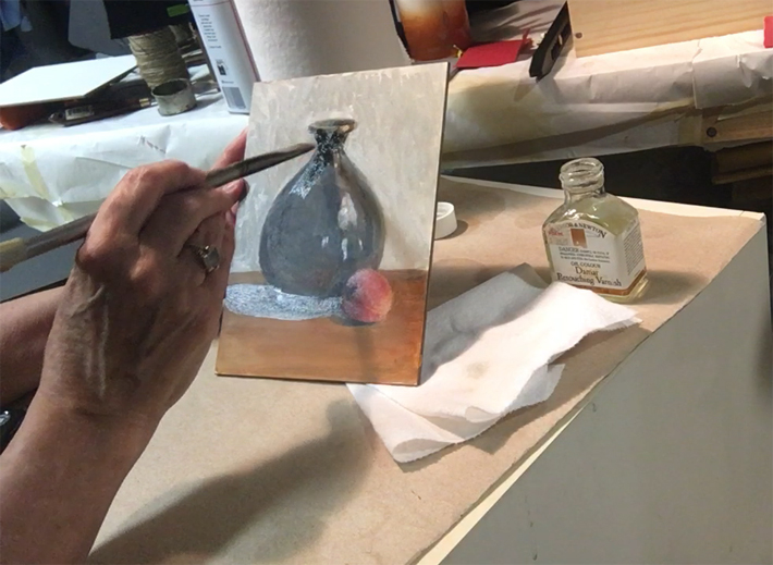 Varnishing a Painting