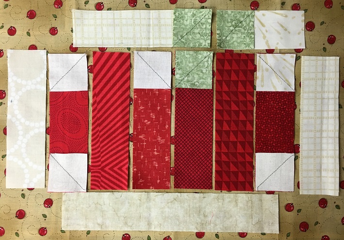 Apple Mug Rug Sewing the Squares