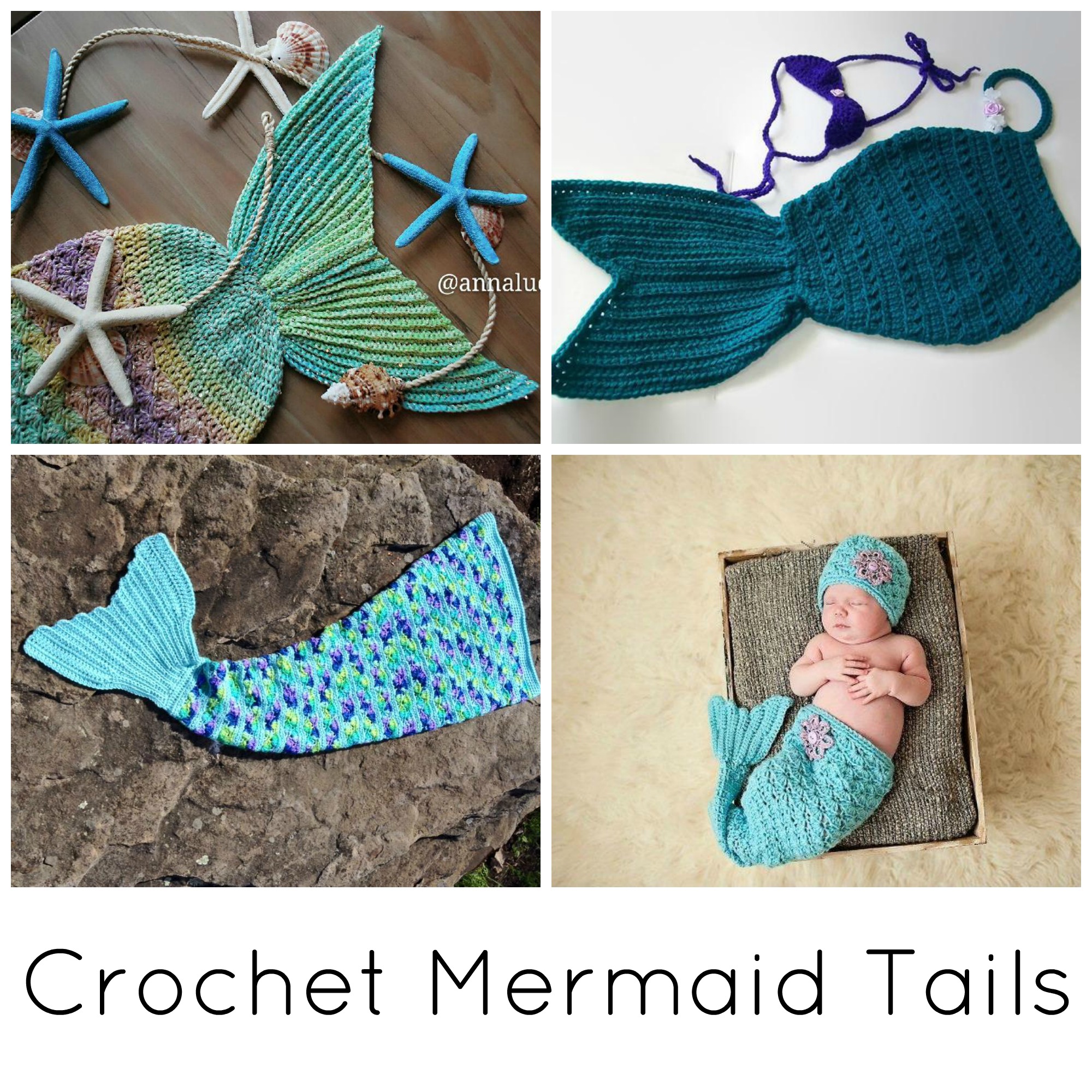 Crochet Mermaid Tail Blankets Props For Kids Adults