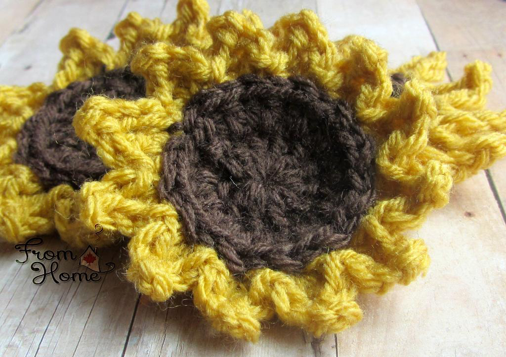 Crochet Sunflower Applique