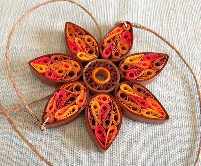 Quilled Sunflower Necklace