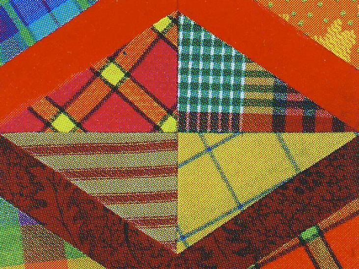 Left and Right Stauber Quilt Block With Striped Fabric