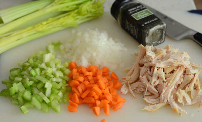 Ingredients for Chicken Pot Pie Pasta