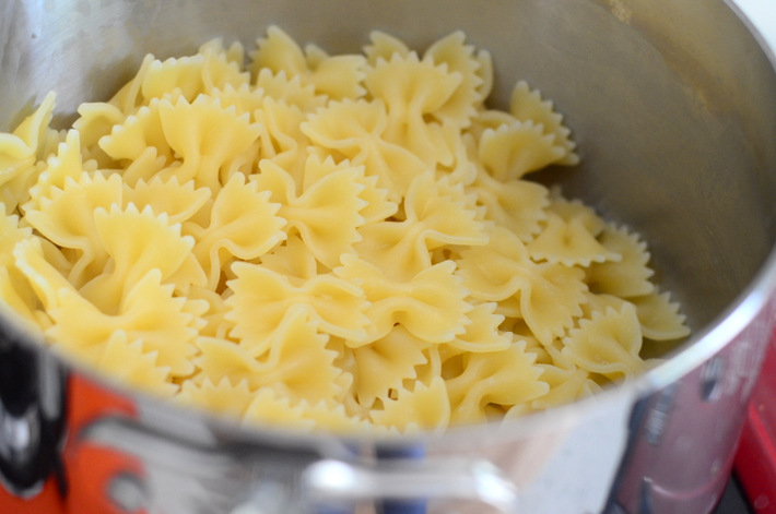 Pot of Farfalle Pasta