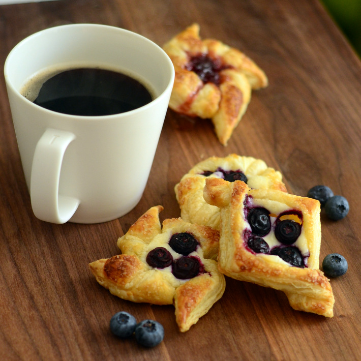 Homemade Danish Pastries with Cream Cheese Filling