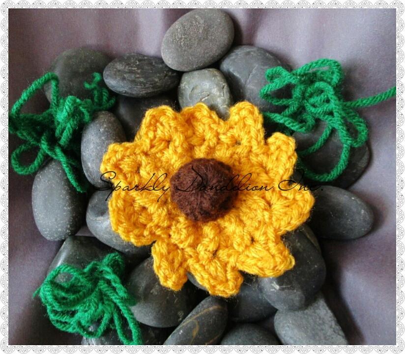 Sunflower Applique FREE Crochet Pattern