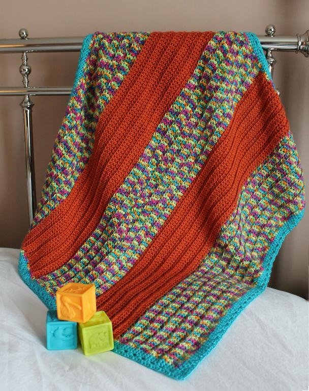 Broad Stripe Baby Blanket FREE Crochet Pattern