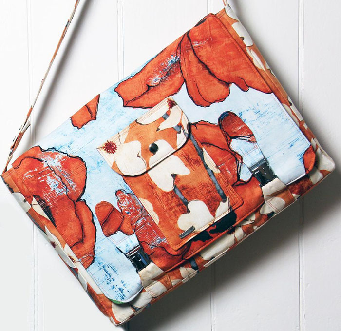 Laptop Bag Pattern in orange print