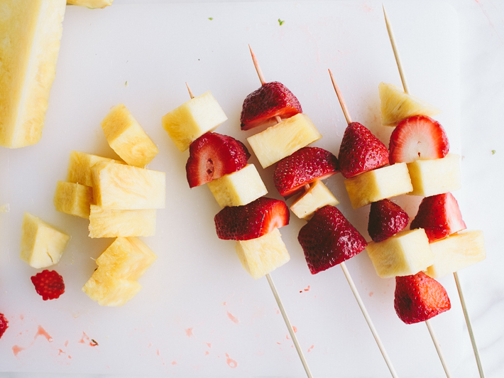 Strawberry & Pineapple Fruit Kebabs